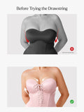 Popilush® Shapewear Lace-Up Corset Bodysuit with Removable Straps