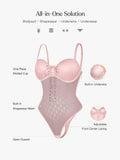 Popilush® Shapewear Lace-Up Corset Bodysuit with Removable Straps