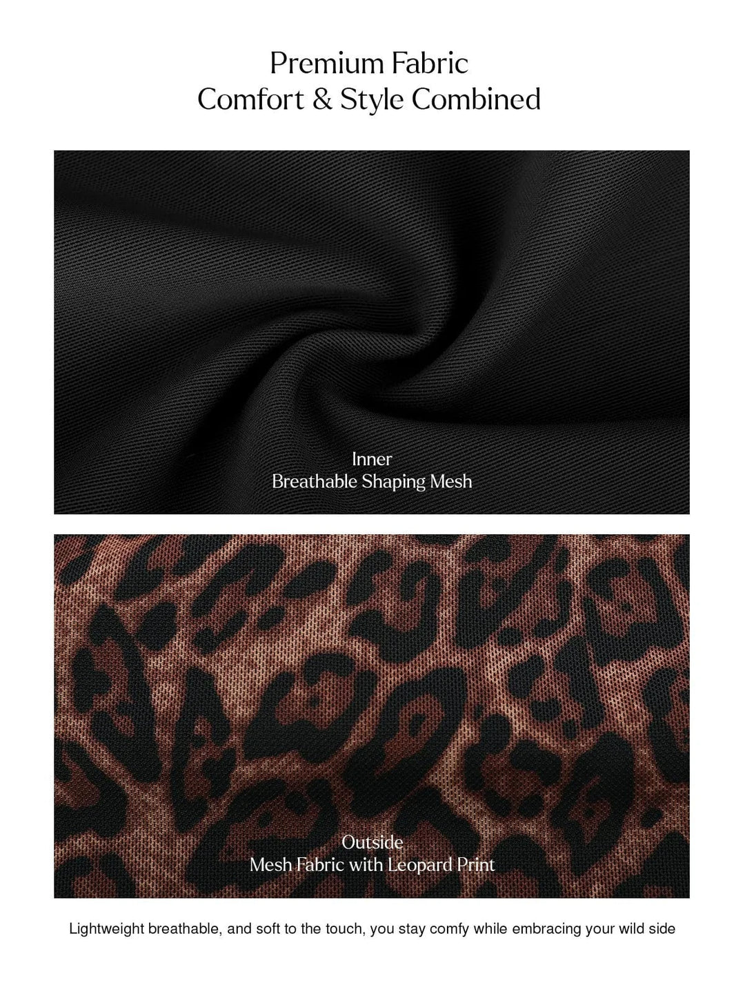 Popilush® Shapewear Leopard Sculpting Side Slit Mini Dress