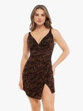 Popilush® Leopard / XS Shapewear Leopard Sculpting Side Slit Mini Dress