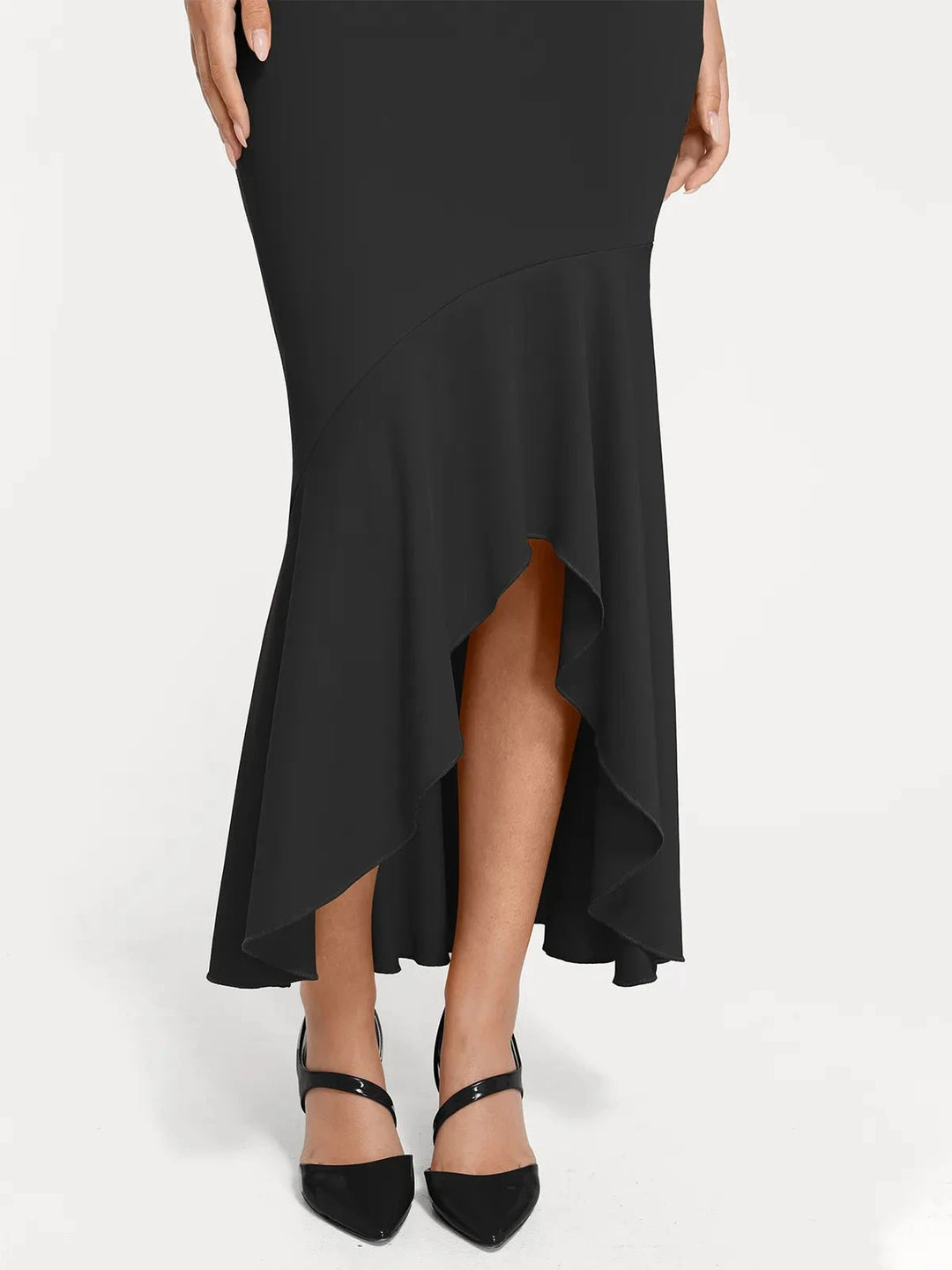 Popilush® Sculpting Formal Party Bodycon Winter Cocktail Gown Shapewear Long Sleeve Lace Trim Sculpting Mermaid Maxi Dress