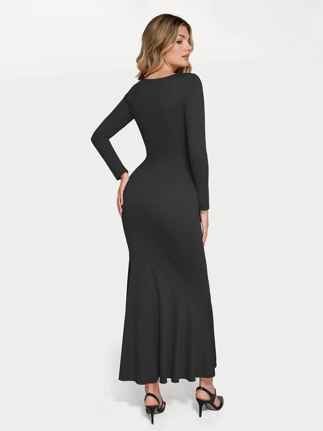 Shapewear Long Sleeve Lace Mermaid Maxi | Sculpting Dress - Popilush Shapewear Long Sleeve Lace Mermaid Maxi | Sculpting Dress - Popilush