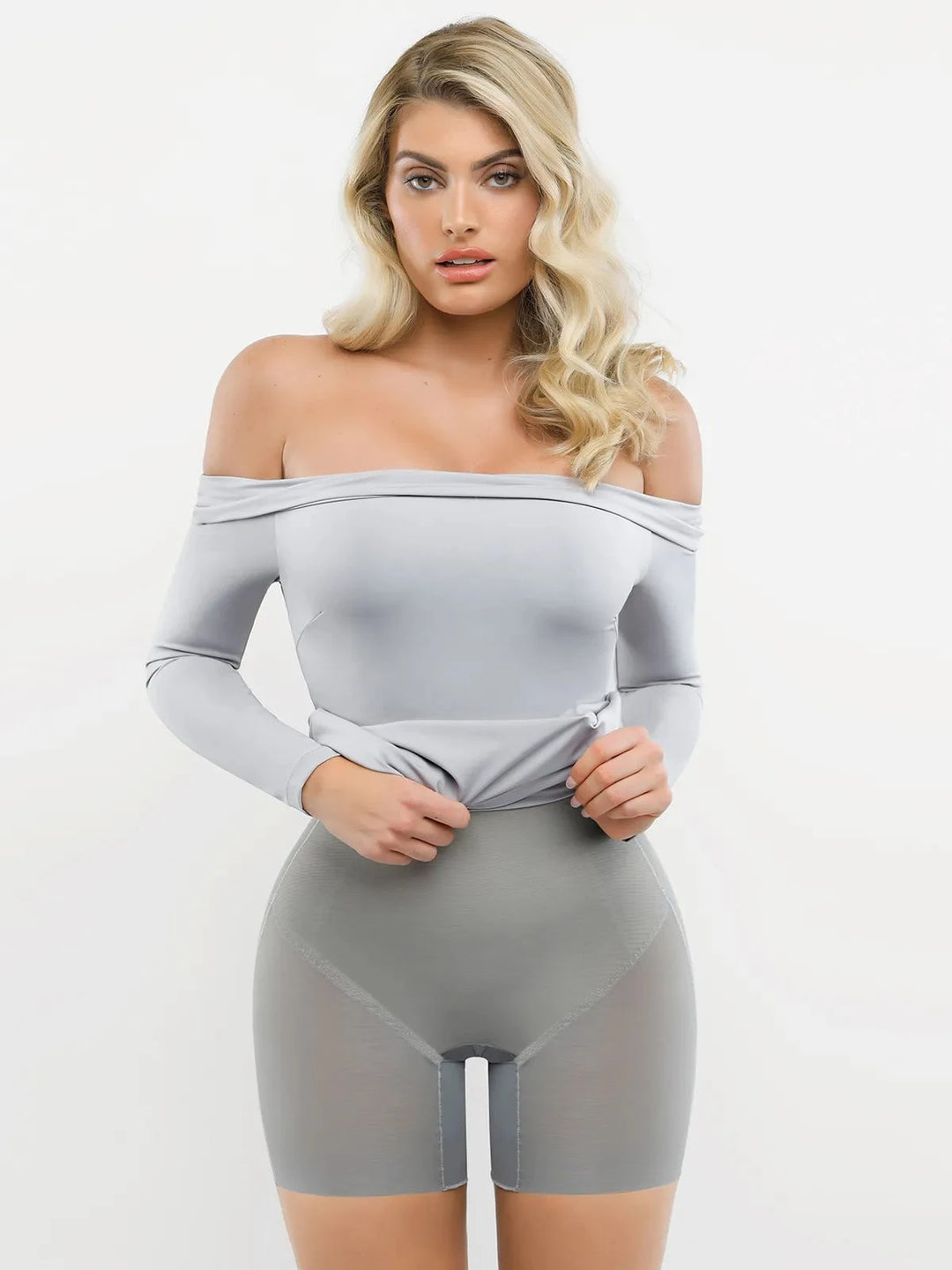 Popilush® Christmas Party Cocktail Evening Gown Shapewear Long Sleeve Off-the-Shoulder Bodycon Mini Dress