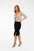 Popilush® Shapewear Long Sleeve Tummy Control V Neck Bodysuit