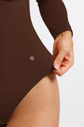 Popilush® Shapewear Long Sleeve Tummy Control V Neck Bodysuit