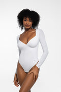 Popilush® Shapewear Long Sleeve Tummy Control V Neck Bodysuit
