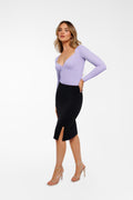 Popilush® Shapewear Long Sleeve Tummy Control V Neck Bodysuit