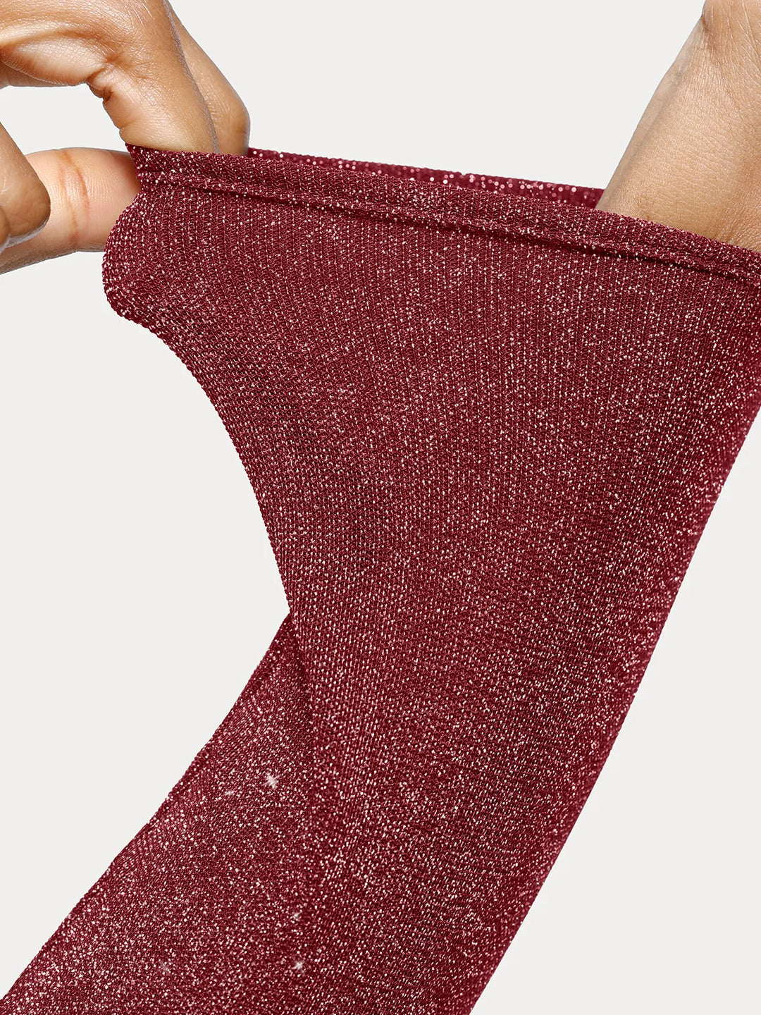 Popilush® Off Shoulder Shine Tops Body Shaper Winter Shapewear Metallic Knit Long Sleeve Slimming Bodysuit