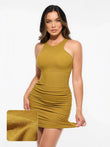 Popilush® Orange Yellow / XS Shapewear Metallic Seamless Sculpting Dress