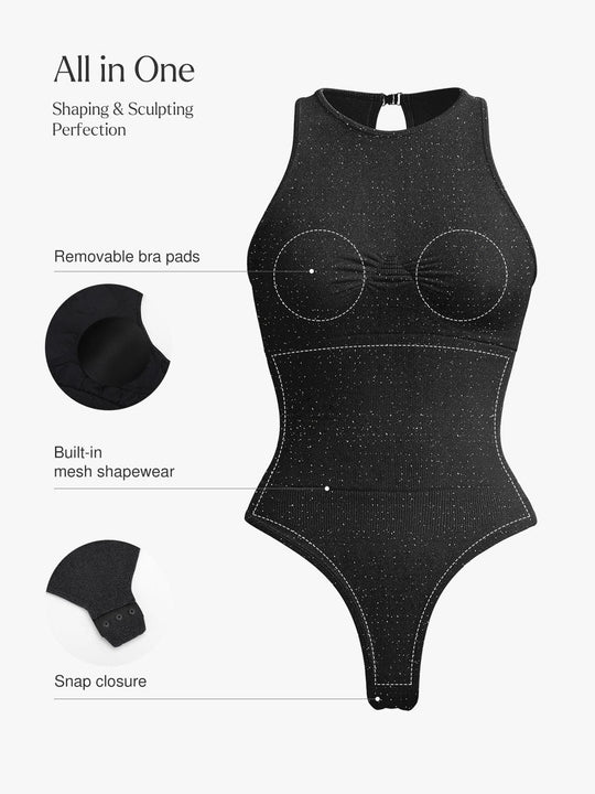 Shapewear Seamless Metallic Tummy-Control Bodysuit