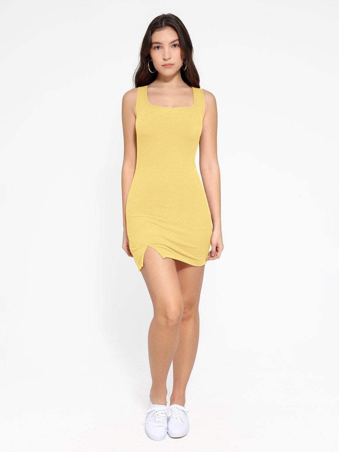 Modal Shapewear Mini Tank Dress | Tummy Control & Lift - Popilush Modal Shapewear Mini Tank Dress | Tummy Control & Lift - Popilush