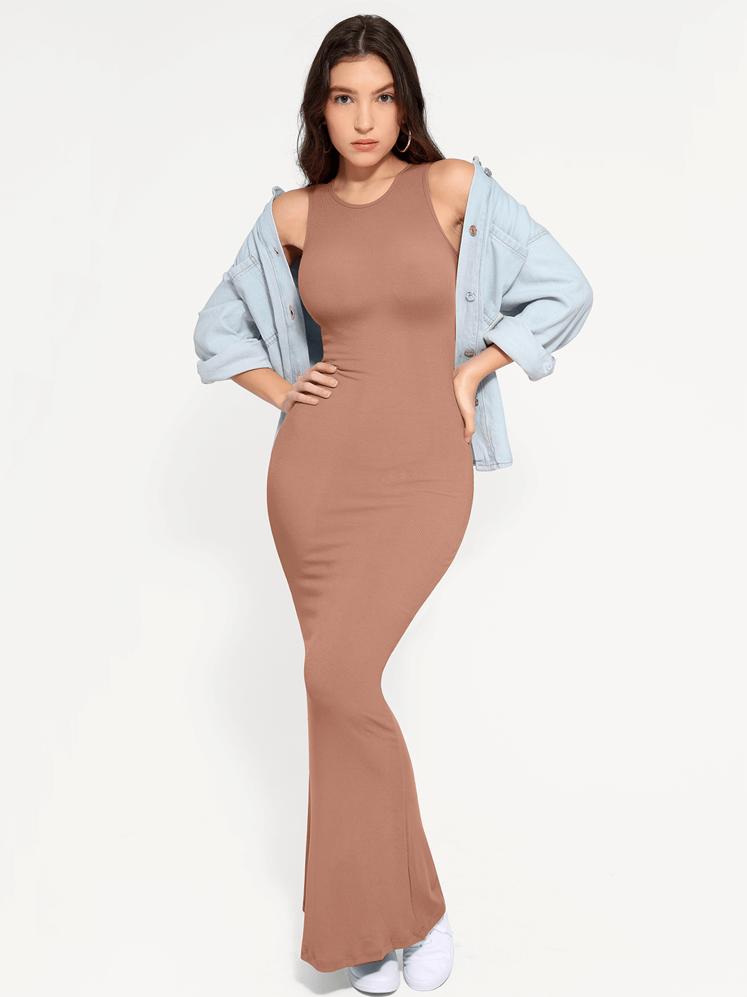 Modal Sleeveless Shapewear Maxi Dress | Tummy Control Modal Sleeveless Shapewear Maxi Dress | Tummy Control