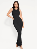 Popilush® Bodycon Summer Dress Black / S Shapewear Modal Sleeveless Crew Neck Slimming Maxi Dress