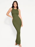 Popilush® Bodycon Summer Dress Green / S Shapewear Modal Sleeveless Crew Neck Slimming Maxi Dress