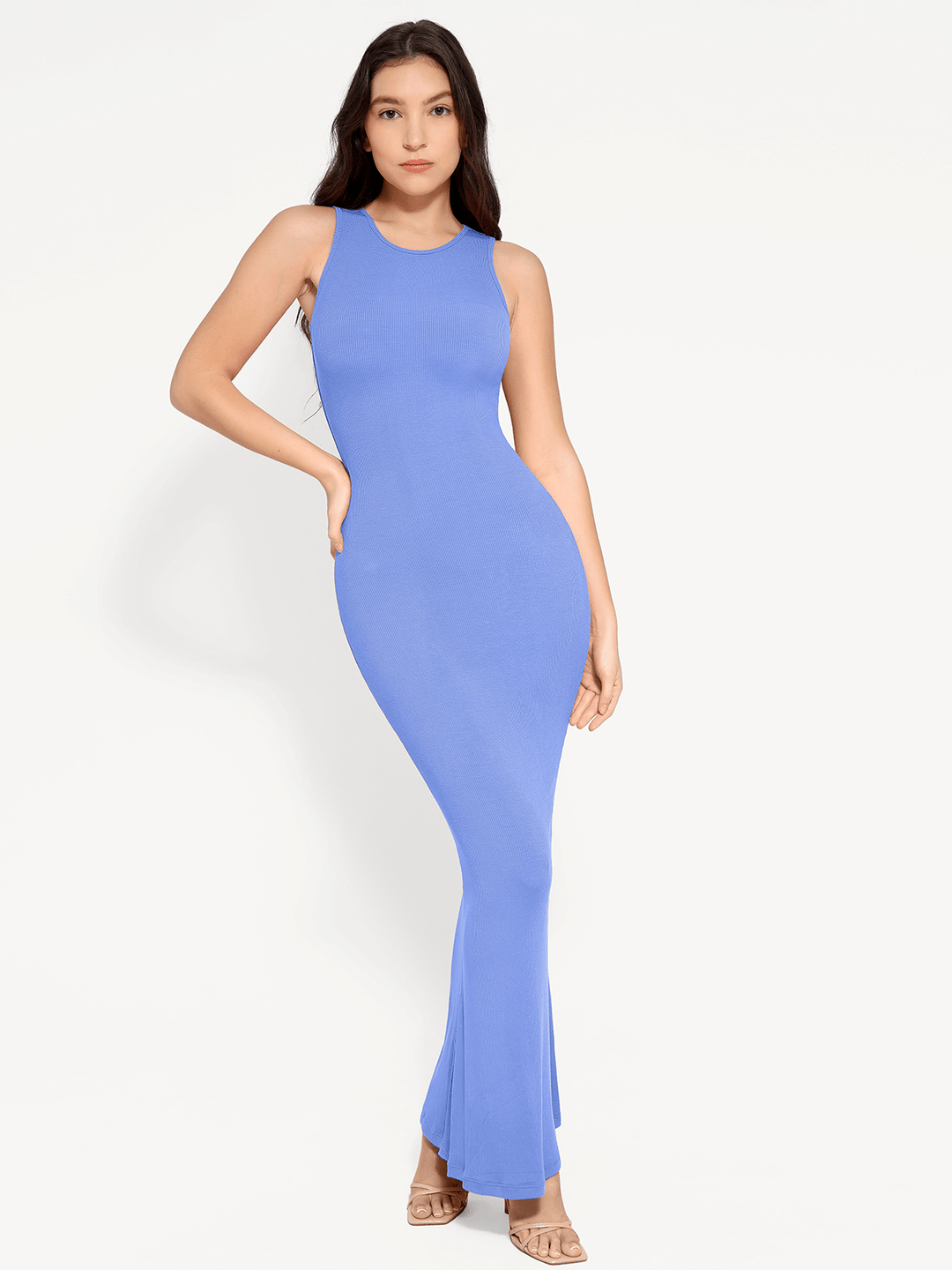 Modal Sleeveless Shapewear Maxi Dress | Tummy Control - Popilush Modal Sleeveless Shapewear Maxi Dress | Tummy Control - Popilush