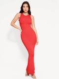 Popilush® Bodycon Summer Dress Red / S Shapewear Modal Sleeveless Crew Neck Slimming Maxi Dress
