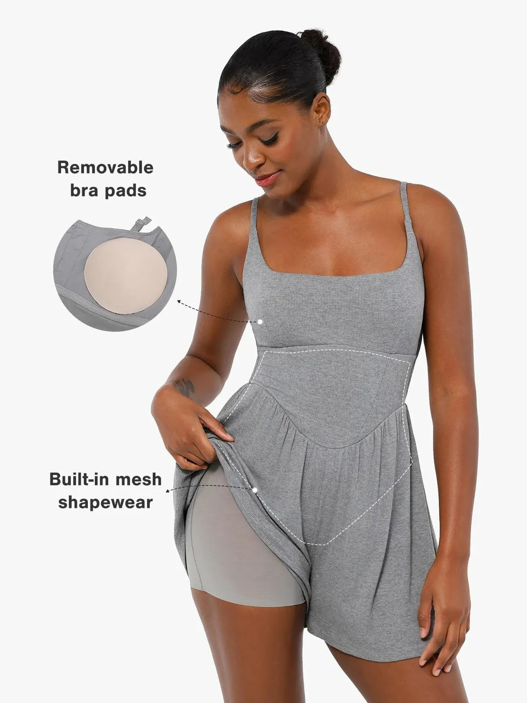 Popilush® Shapewear Modal Tummy Control Wide-Leg Romper