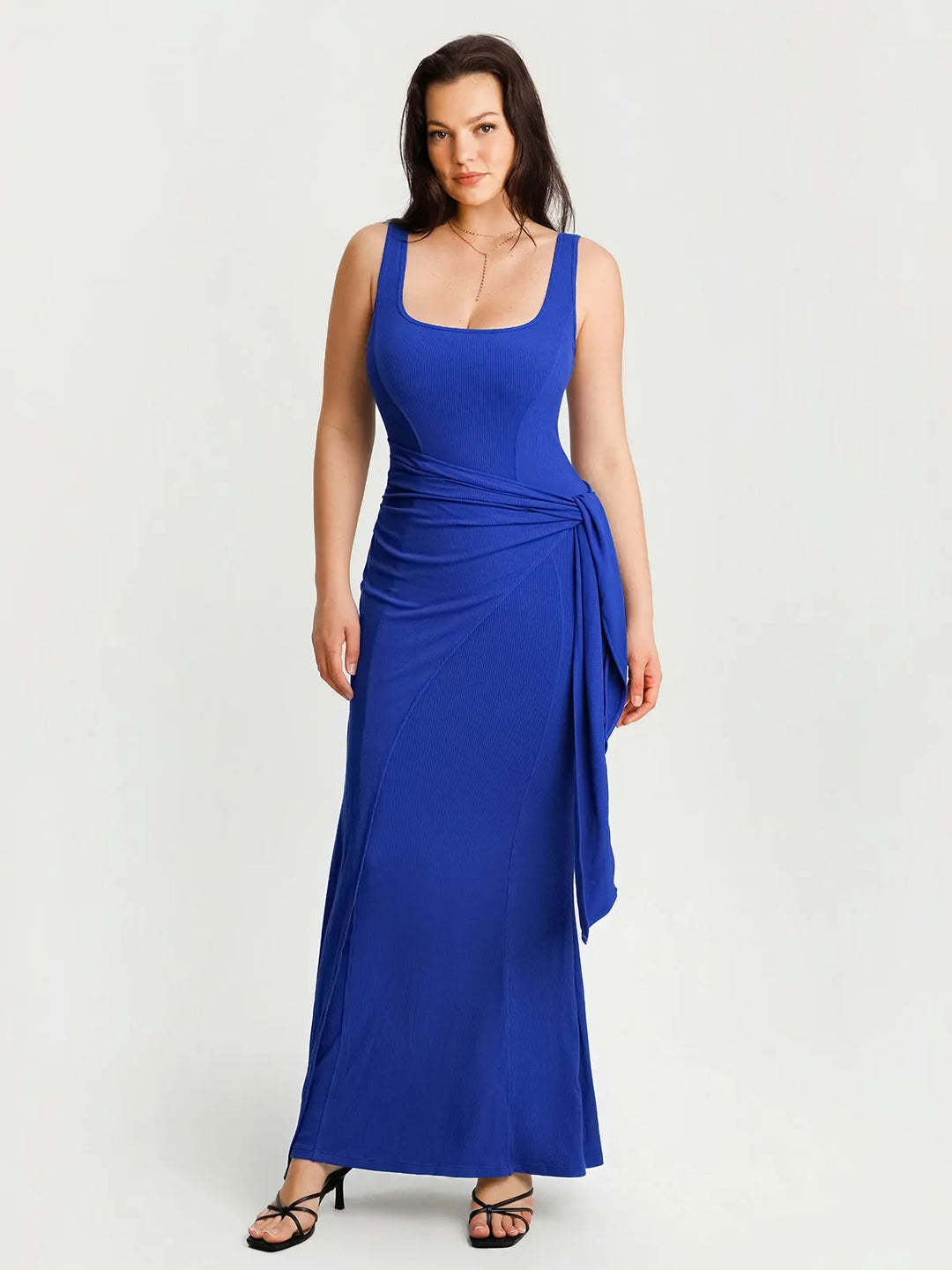 Popilush® Shapewear Modal Twist Wrap Tummy Control Maxi Dress