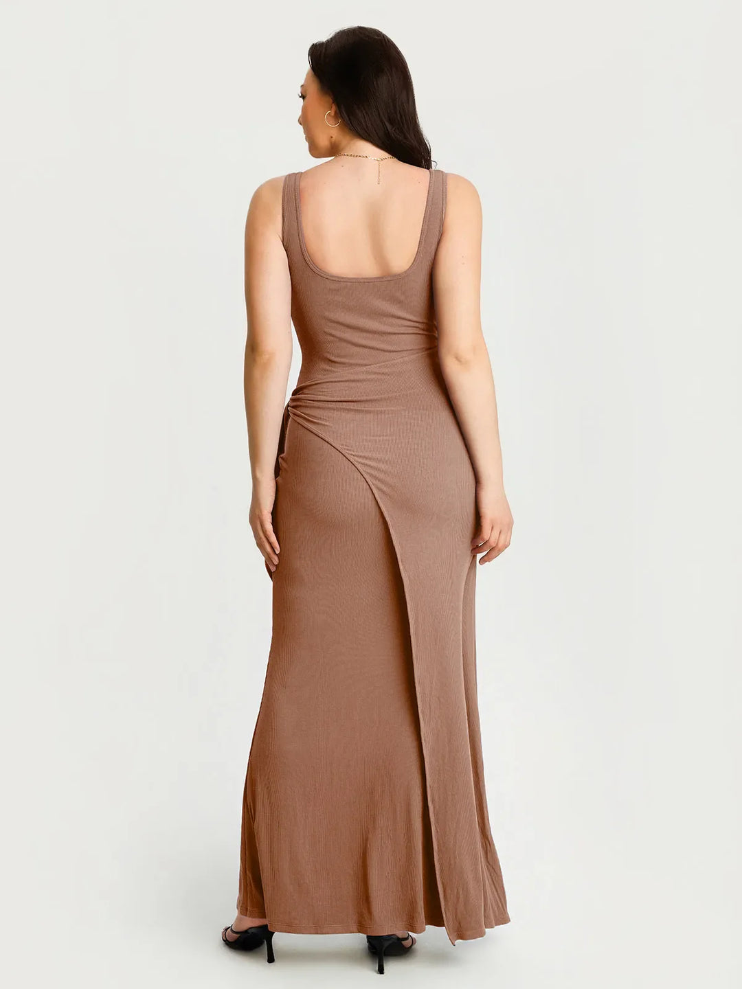 Popilush® Shapewear Modal Twist Wrap Tummy Control Maxi Dress