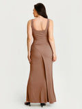 Popilush® Shapewear Modal Twist Wrap Tummy Control Maxi Dress