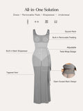 Popilush® Shapewear Modal Twist Wrap Tummy Control Maxi Dress