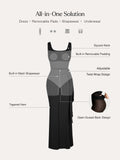 Popilush® Shapewear Modal Twist Wrap Tummy Control Maxi Dress