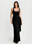 Popilush® Black / S Shapewear Modal Twist Wrap Tummy Control Maxi Dress