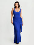 Popilush® Blue / S Shapewear Modal Twist Wrap Tummy Control Maxi Dress