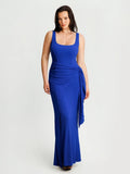 Popilush® Blue / S Shapewear Modal Twist Wrap Tummy Control Maxi Dress