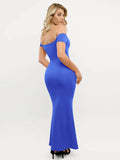 Popilush® Formal Bodycon Party Summer Dress Shapewear Off-Shoulder Tummy Control Smoothing Maxi Dress