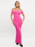 Popilush® Formal Bodycon Party Summer Dress Shapewear Off-Shoulder Tummy Control Smoothing Maxi Dress