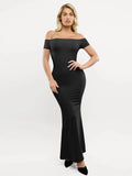 Popilush® Formal Bodycon Party Summer Dress Black / XS Shapewear Off-Shoulder Tummy Control Smoothing Maxi Dress