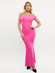 Popilush® Formal Bodycon Party Summer Dress Pink / XS Shapewear Off-Shoulder Tummy Control Smoothing Maxi Dress