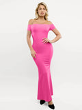 Popilush® Formal Bodycon Party Summer Dress Pink / XS Shapewear Off-Shoulder Tummy Control Smoothing Maxi Dress