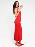 Popilush® Bodycon Party Summer Cocktail Gown Shapewear Off-the-Shoulder Side Slit Slimming Maxi Dress