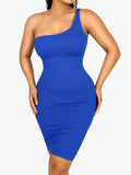 Popilush® Blue / XS/S Shapewear One Shoulder Bodycon Mini Dress