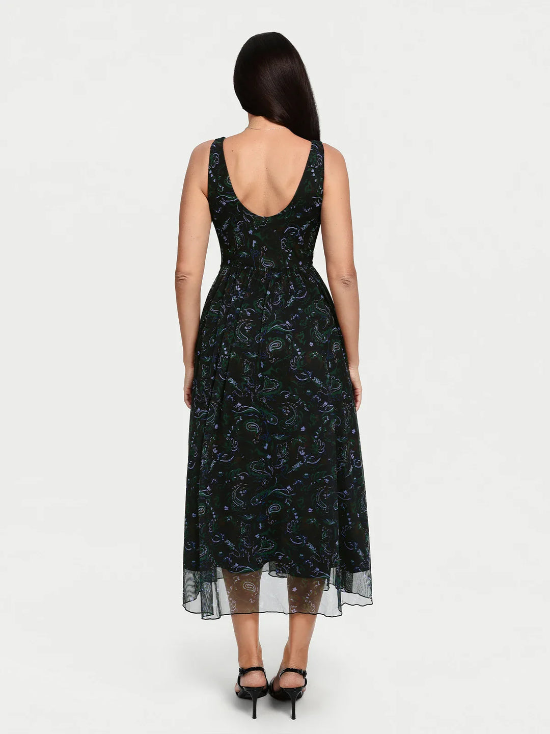 Popilush® Shapewear Paisley A-Line Maxi Dress