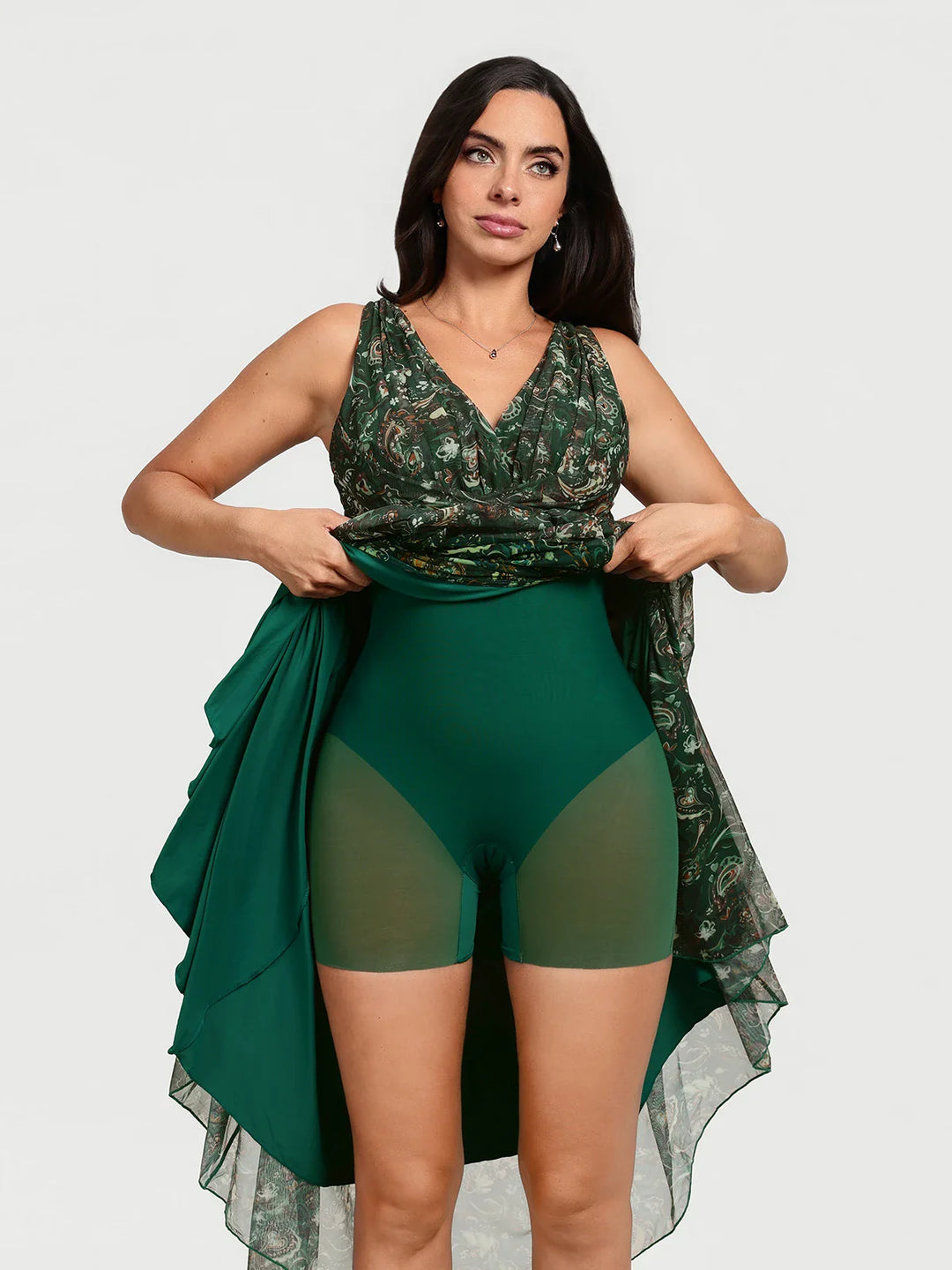 Popilush® Shapewear Paisley A-Line Maxi Dress