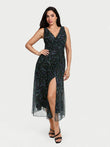 Popilush® Black Paisley / XS Shapewear Paisley A-Line Maxi Dress