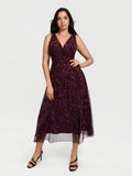 Popilush® Red Paisley / XS Shapewear Paisley A-Line Maxi Dress