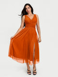 Popilush® Red / XS Shapewear Paisley A-Line Maxi Dress