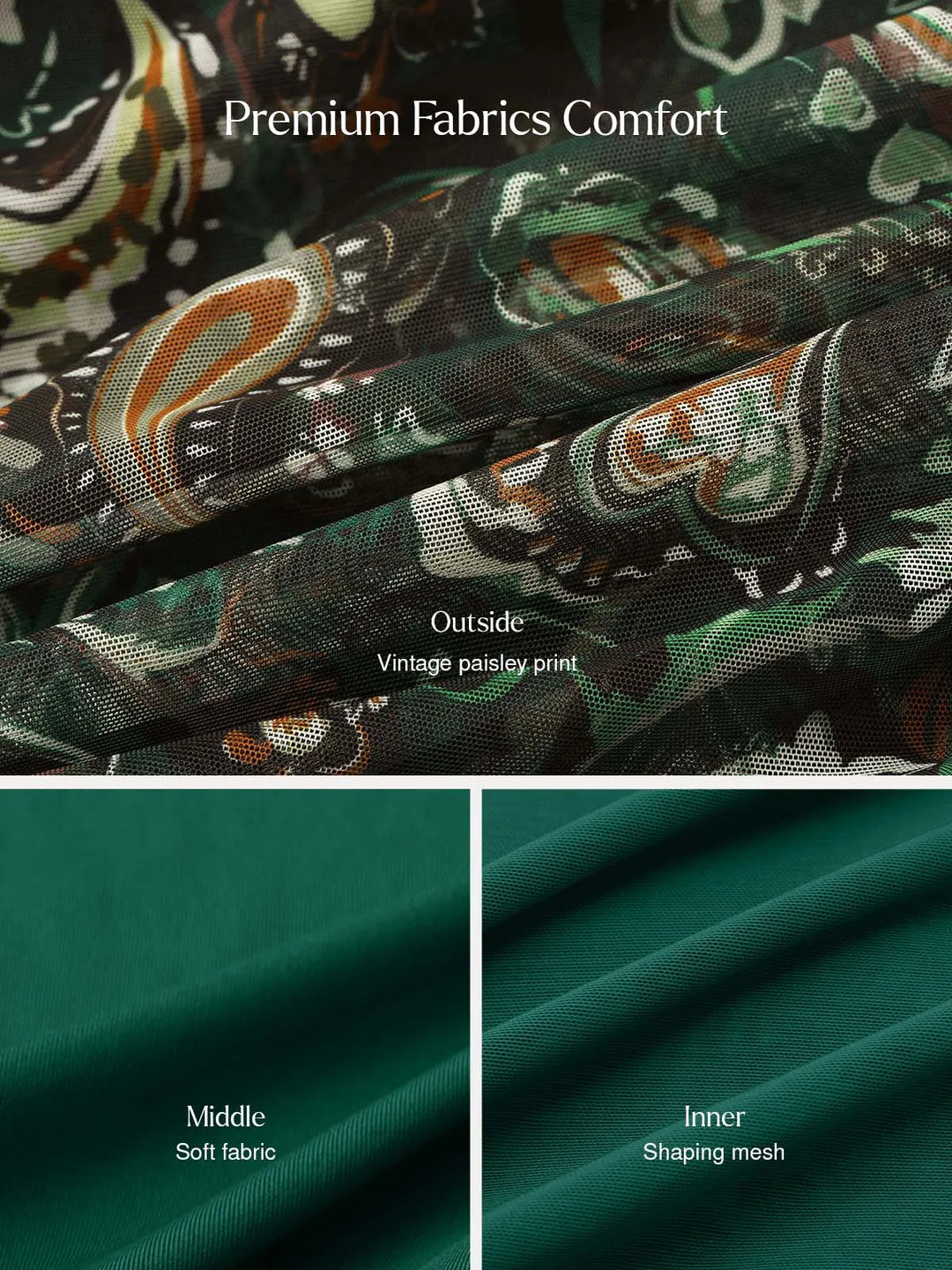 Popilush® Shapewear Paisley High Waist A-Line Maxi Skirt