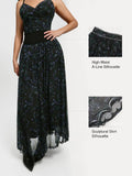 Popilush® Shapewear Paisley High Waist A-Line Maxi Skirt
