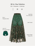 Popilush® Shapewear Paisley High Waist A-Line Maxi Skirt
