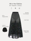 Popilush® Shapewear Paisley High Waist A-Line Maxi Skirt