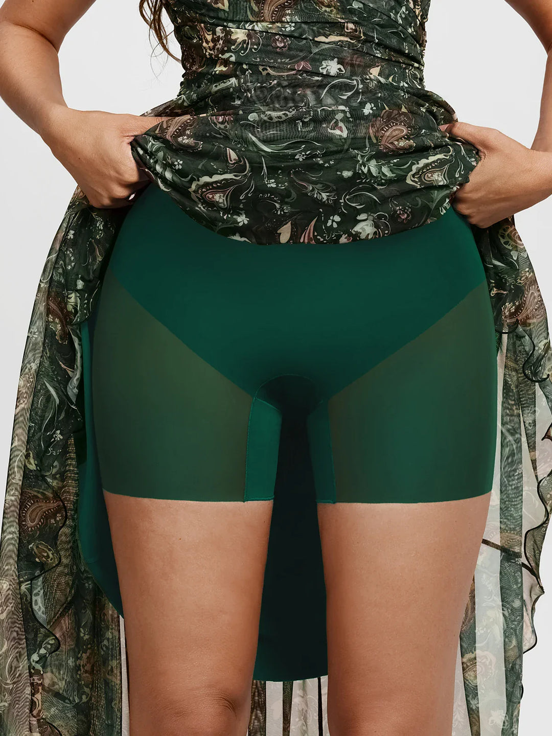 Popilush® Shapewear Paisley High Waist A-Line Maxi Skirt