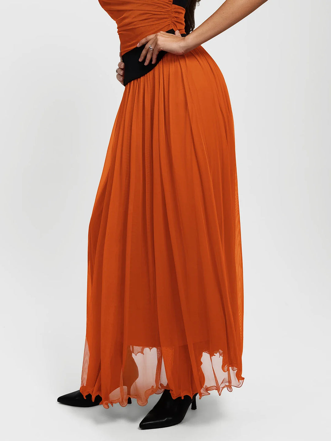 Popilush® Shapewear Paisley High Waist A-Line Maxi Skirt