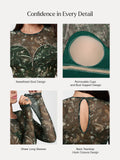 Popilush® Shapewear Paisley Mesh Sleeve Sweetheart Bodysuit(DRAFT)