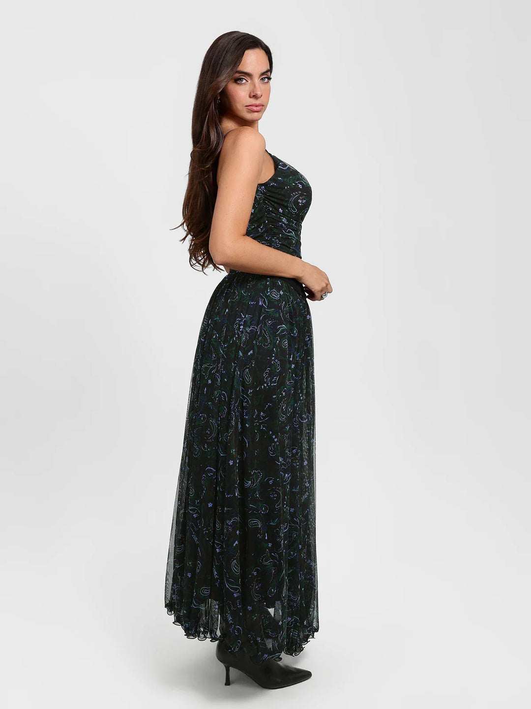 Popilush® Shapewear Paisley Sculpting Corset Top or High Waist A-Line Maxi Skirt