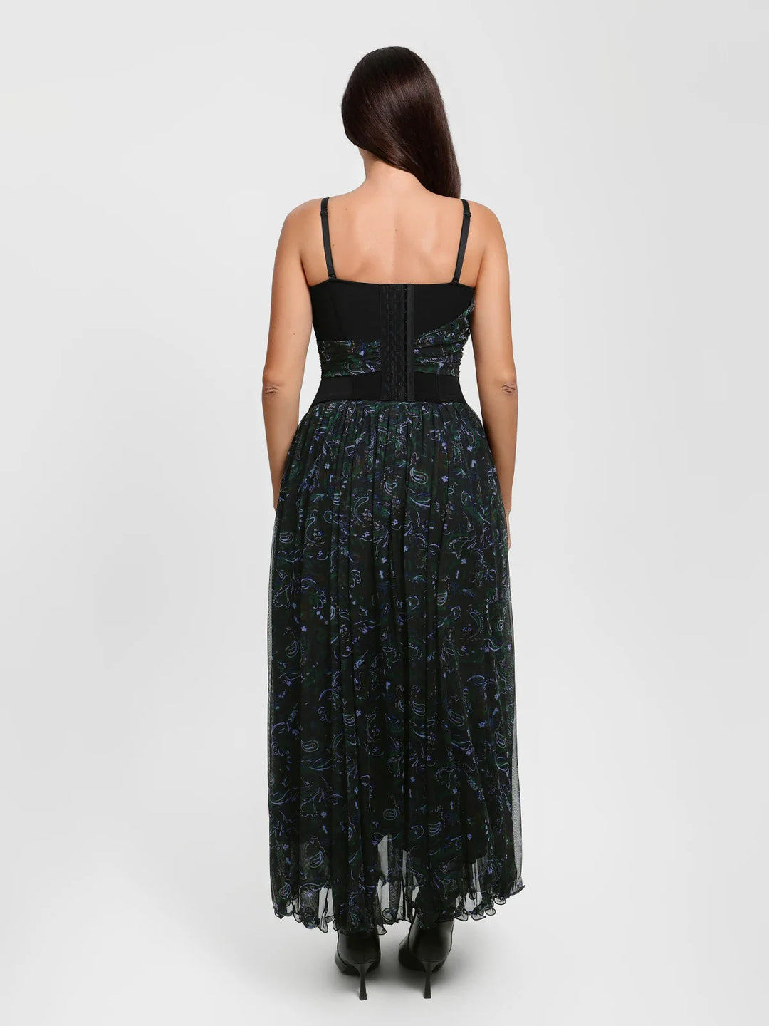 Popilush® Shapewear Paisley Sculpting Corset Top or High Waist A-Line Maxi Skirt